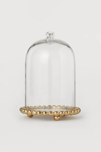 Support à gâteau moderne décoratif en métal doré avec couvercle en verre, forme ronde luxueuse, présentoir à gâteaux et friandises pour table - Product Image 2