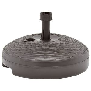 Base de parasol en plastique marron de 17,7 po de diamètre et 11,0 po de hauteur pour parasols et supports de terrasse - Product Image 3