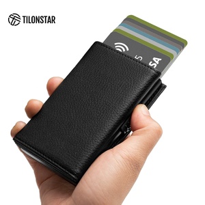 TILONSTAR TVC302L Metalen Kaarthouder Heren Lychee Patroon Lederen Kaarthouder Portemonnees RFID Creditcardhouder Aluminium Portemonnee - Product Image 2