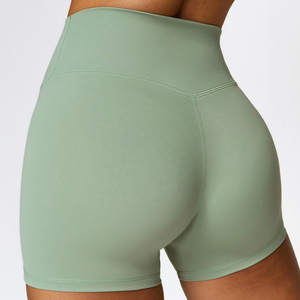 Women's High Waist Navy Blue Seamless <b>Yoga</b> <b>Shorts</b> with Pockets Tummy Control Athletic Gym Workout <b>Shorts</b> - Product Image 6