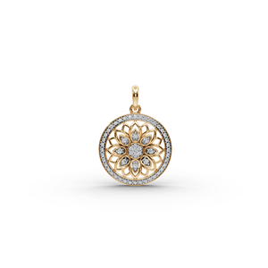 Lotus Floral Lab-Grown Gold Pendant with Diamond Elegant Charm <b>Necklace</b> - Product Image 2