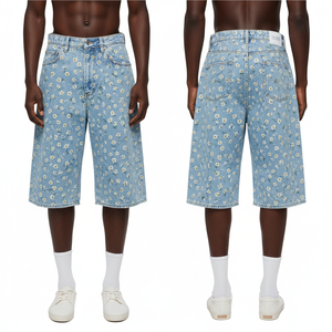 Top Selling <b>Men's</b> Denim <b>Short</b> High Quality Wide <b>Leg</b> Denim <b>Shorts</b> For <b>Men</b> Women High Street Washed Denim Mid Waist <b>Jeans</b> <b>Short</b> - Product Image 1