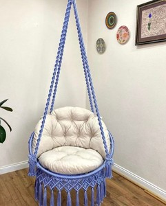 Fauteuil suspendu en macramé, chaise hamac en macramé, chaise suspendue en macramé, hamac d'intérieur en macramé - Product Image 2
