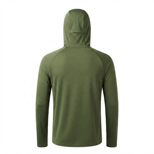 Wholesale UPF 50 Plus Size Hooded Solid Pullover Fishing <b>Shirt</b> Long Sleeve Quick Dry Breathable <b>Sun</b> Protection 100% Polyester - Product Image 2