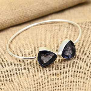 Brazalete Delicado con Iolita, Elegante Brazalete de Plata de Ley 925 Hecho a Mano, Regalo de Cumpleaños - Product Image 2