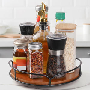 Bandeja Redonda de Madera Natural Hecha a Mano con Elegante Acabado con Patrón Floral Moderno para Desayuno en la Cama, Té, Café y Aperitivos - Product Image 5