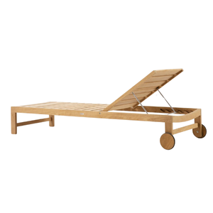Chaise longue de loisirs avec coussin, inclinable manuellement, pour l'extérieur, mobilier minimaliste pour patio et bord de piscine - Product Image 3