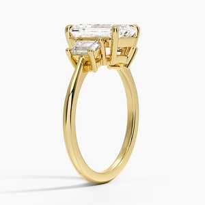Anillo de Compromiso Solitario Embrace con Tres Piedras de Moissanita, Chapado en Oro de 14K, Engaste de Garras, Certificado GRA, para Aniversario de Bodas - Product Image 2