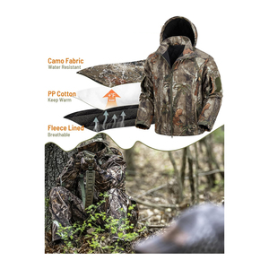 <b>Men's</b> High Quality <b>Soft</b> <b>Shell</b> Waterproof Hunting <b>Jackets</b> Breathable Insulated Adult Hoodies Windproof Feature for Outdoor Wear - Product Image 5
