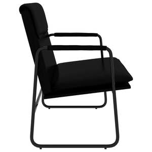 Banco de Metal con Tapizado de Cuero Sintético Negro, 39.4 x 25.2 x 31.5 Pulgadas, Madera Contrachapada, Sofá para Sala de Estar - Product Image 4