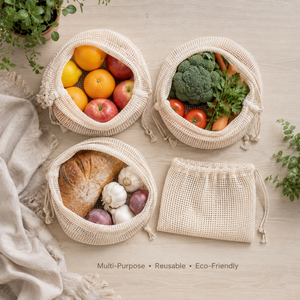 Sac en coton à cordon de serrage |   Pochette de rangement pour produits réutilisable, écologique, recyclable, pour les courses, les cadeaux, les voyages - Product Image 2