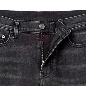 Men's Black Denim Shorts Straight Leg Mid Waist Stonewashed Cotton Casual Summer Wear Plain Denim Jean Shorts Custom Fashion - Product Image 5