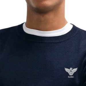 <b>Mens</b> <b>Navy</b> Blue Solid Crew Neck Long Sleeve Sweater Soft Knits Pullover Casual with Ribbed Collar Cuffs Hem Daily 4XL - Product Image 5