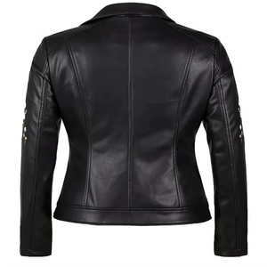 <b>Sheepskin</b> Design Genuine Leather Windproof Breathable Heated Embroidered Women Leather <b>Jacket</b> Customize Embroidery - Product Image 2
