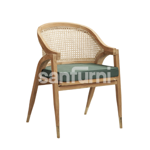 เก้าอี้สวนไม้สักมะฮอกกานีสุดสบาย เก้าอี้รับประทานอาหารไม้เนื้อแข็ง สีธรรมชาติ สไตล์โบราณ เฟอร์นิเจอร์ตกแต่งบ้าน - Product Image 2