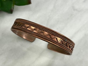 Brazalete de Cobre Moderno, Grabable, con Acabado en Dos Tonos, Tamaño Ajustable, Joyería de Moda Unisex - Product Image 5