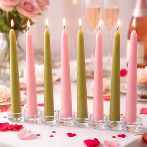 Universal Art Creation Handmade Smokeless Taper Candles Pink Green <b>Paraffin</b> Wax Unscented Customizable Fragrance Home Decoration - Product Image 2
