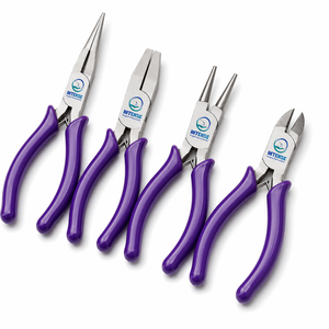 Pince à bec rond professionnelle pour la fabrication de bijoux, en acier inoxydable, pour la mise en forme de fils, la pliage et la perlage, outil professionnel, lot de 4 pièces pour bijoux - Product Image 1