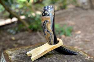 Chope à bière vintage en corne de buffle naturelle, élégante, sculptée, gravure personnalisée, plusieurs tailles disponibles par UO INDIA - Product Image 3