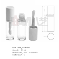 Tubes de gloss à lèvres en plastique 8,5 ml, contenants vides pour rouge à lèvres liquide, emballage personnalisé haut de gamme