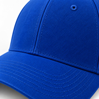 Casquette de sport bleu roi en gros, visière incurvée, 6 panneaux, réglable, respirante, imperméable, avec boucle argentée en cuivre