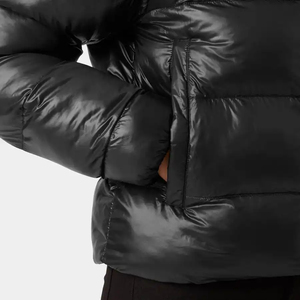 Chaqueta corta acolchada para mujer con cuello alto y cremallera, abrigo de invierno acolchado con relleno de plumón, chaqueta exterior tipo puffer, precio mayorista - Product Image 4