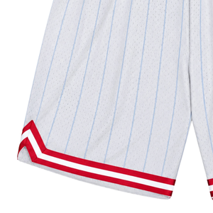 <b>Men</b> <b>White</b> Red Sublimated Mesh Basketball <b>Shorts</b> Digital Print Polyester Performance Sportswear Team Training Uniform Clothing - Product Image 6