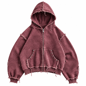 <b>Mens</b> <b>Zip</b> <b>Up</b> Hoodie Wholesale Heavyweight <b>Fleece</b> Custom Printed Factory Supplier for Apparel Brands USA - Product Image 4