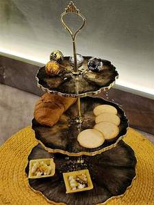 Support à gâteau en résine époxy de qualité supérieure avec base, support décoratif fait main - Product Image 2