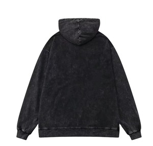 Sweat à capuche streetwear de haute qualité, délavé à l'acide, série High Street, effet vieilli, oversize, délavé à la pierre, vintage - Product Image 2