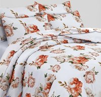 Ensemble de draps en satin T-200, 100% coton, tissé uni, respirant, toutes saisons, style simple, pour usage domestique