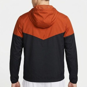 Men's Hooded <b>Windbreaker</b> Jacket Color Blocking Orange <b>Black</b> Sporty Zipper Closure Lightweight Outdoor Running Coat Autumn Wear - Product Image 5