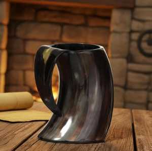 Handmade Modern <b>Large</b> Capacity Horn Beer <b>Mug</b> Solid Pattern Leak Proof Dishwasher Microwave Safe Gift Wedding Drinkware for - Product Image 1