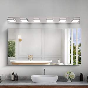 Modern <b>Chrome</b> LED Bathroom Vanity <b>Light</b> Sleek Minimalist 6-<b>Lights</b> <b>Wall</b> Sconce Energy-Efficient Easy Install - Product Image 4