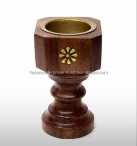 Brûleur à charbon en bois d'acacia avec incrustation de nacre, prix les plus bas, plaque en métal grillagée - Product Image 6