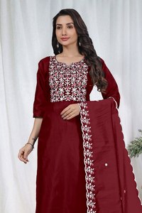 NUEVO DISEÑO DE KURTA CON DUPATTA, KURTI CON PANTALÓN Y DUPATTA, DISEÑO N.º DCVK-02, Detalles del Producto, Tela de Kurta - Product Image 4