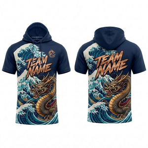 เสื้อฮู้ดน้ำหนักเบาแบบทีมสั่งทำพิเศษ แขนครึ่งตัว ผ้าโพลีเอสเตอร์เจอร์ซีย์ รับทำ OEM พร้อมชื่อและหมายเลข ชุดฝึกซ้อมกีฬา - Product Image 2