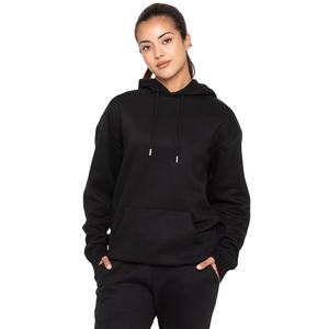 Vente en gros Sweat à capuche décontracté doublé en coton tissé épais pour femmes avec logo sur le devant et fibre de bambou - Product Image 1