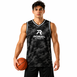 Camisetas de Baloncesto Transpirables de Talla Grande para Hombre 2026, sin Mangas, de Poliéster/Algodón, con Estampado por Sublimación Personalizable en la Parte Delantera - Product Image 3