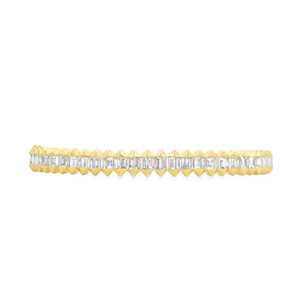 Baguette Lab Grown Diamond Bangles Pyramid Spike Channel Set Classic Elegant <b>Bracelet</b> Luxury Jewelry 14K <b>Solid</b> Gold Manufacturer - Product Image 1
