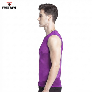 Nueva Camiseta Deportiva de Malla de Poliéster sin Mangas para Hombre, Estilo Urbano, con Logotipo Personalizado, de Secado Rápido, para Gimnasio y Baloncesto - Product Image 3