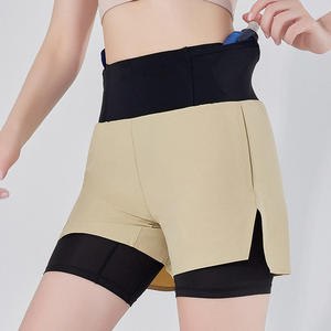Shorts de yoga skinny taille haute pour femme avec taille élastique, doublure en toile et poche arrière pour la course décontractée et les sports de marathon - Product Image 3