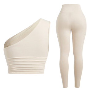 Ensemble de yoga OEM en nylon élasthanne haute élasticité, anti-transparence, respirant, sensation seconde peau, tenue de sport 2 pièces : soutien-gorge de sport et legging - Product Image 5