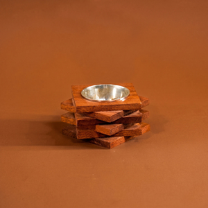 Unique <b>Stacked</b> Wooden Bakhoor Burner Geometric Incense Holder With Metal Cup Arabic Oud Charcoal Burner For Home Decoration - Product Image 1