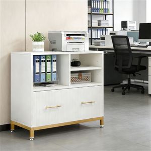 Multifunctional Adjustable File Cabinet <b>Printer</b> <b>Stand</b> with Drawers and Open Storage - Product Image 1