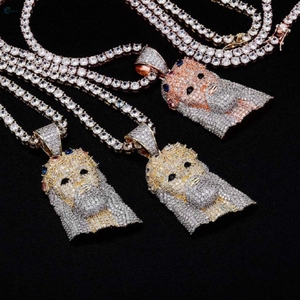 Pendentif Tête de Jésus Micro-Pavé avec Diamants de Laboratoire, Style Hip-Hop, en Argent Sterling 925, Style Rappeur, Unisexe - Product Image 1