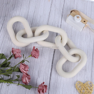 Cadena de Madera Rústica para Decoración del Hogar, Cadena Decorativa de Madera Tallada a Mano con Forma Ovalada y Patrón de Plantas, Falak World Export - Product Image 1