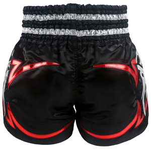 GRACE COLLECTION Pantalones Cortos Negros de Artes Marciales Mixtas para Mujer, Corte Regular, Diseño con Letras Tailandesas, Detalles en Rojo y Dorado, Poliéster y Nailon Elásticos - Product Image 5