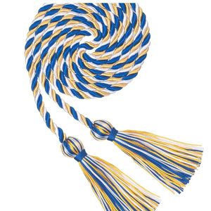 Cordon métallique tressé bleu, or et blanc, 16 brins, style classique pour vêtements, à prix abordable et service OEM - Product Image 1