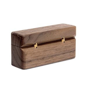 Caja de Madera Grabada Personalizable para Anillos de Boda, con Capacidad para 2 Anillos y Joyas (El Aventurero Emplega el Paso) - Product Image 2